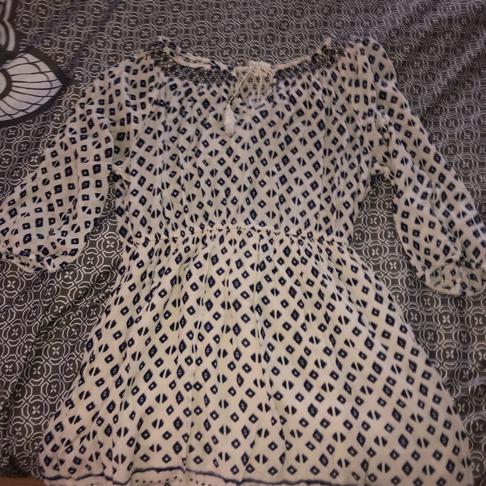 White and Blue Boho Dress
